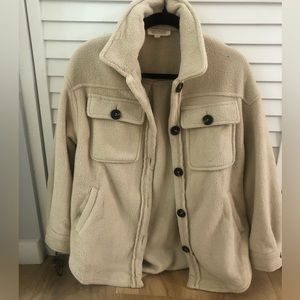 Beige Teddy Shacket NWOT